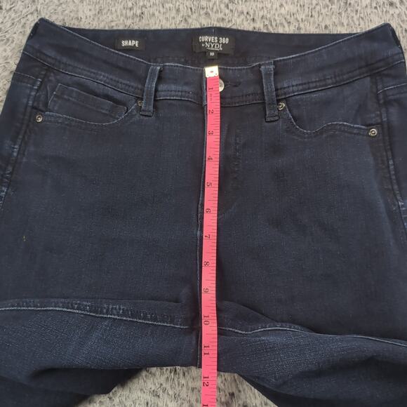 NYDJ Jeans Women 10 Blue Stretch Normcore High Rise Straight Shape Fit Denim - Picture 7 of 10